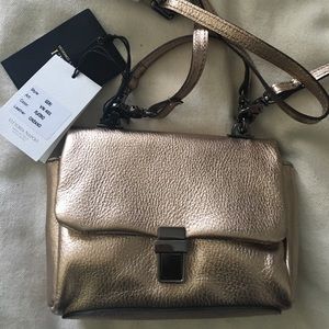 Vittoria Napoli mini gold crossbody bag